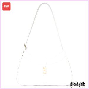 Vegan Leather Shoulder Bag with Adjustable Strap, Magnetic Pocket